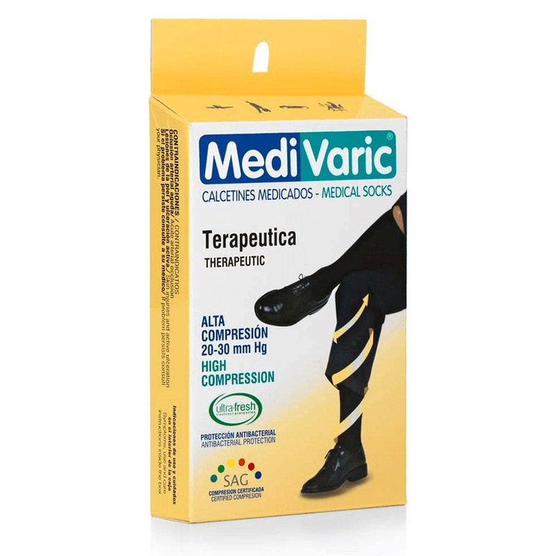 Calcetín Medivaric Hombre M Azul Alta Compresión