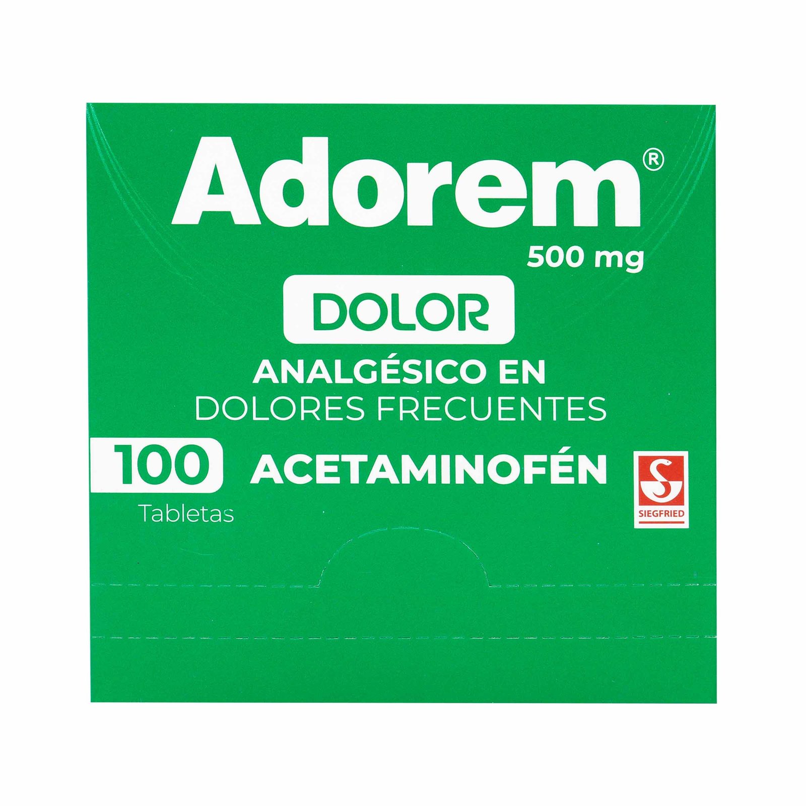 Adorem 500 mg Acetaminofén 100 tabletas