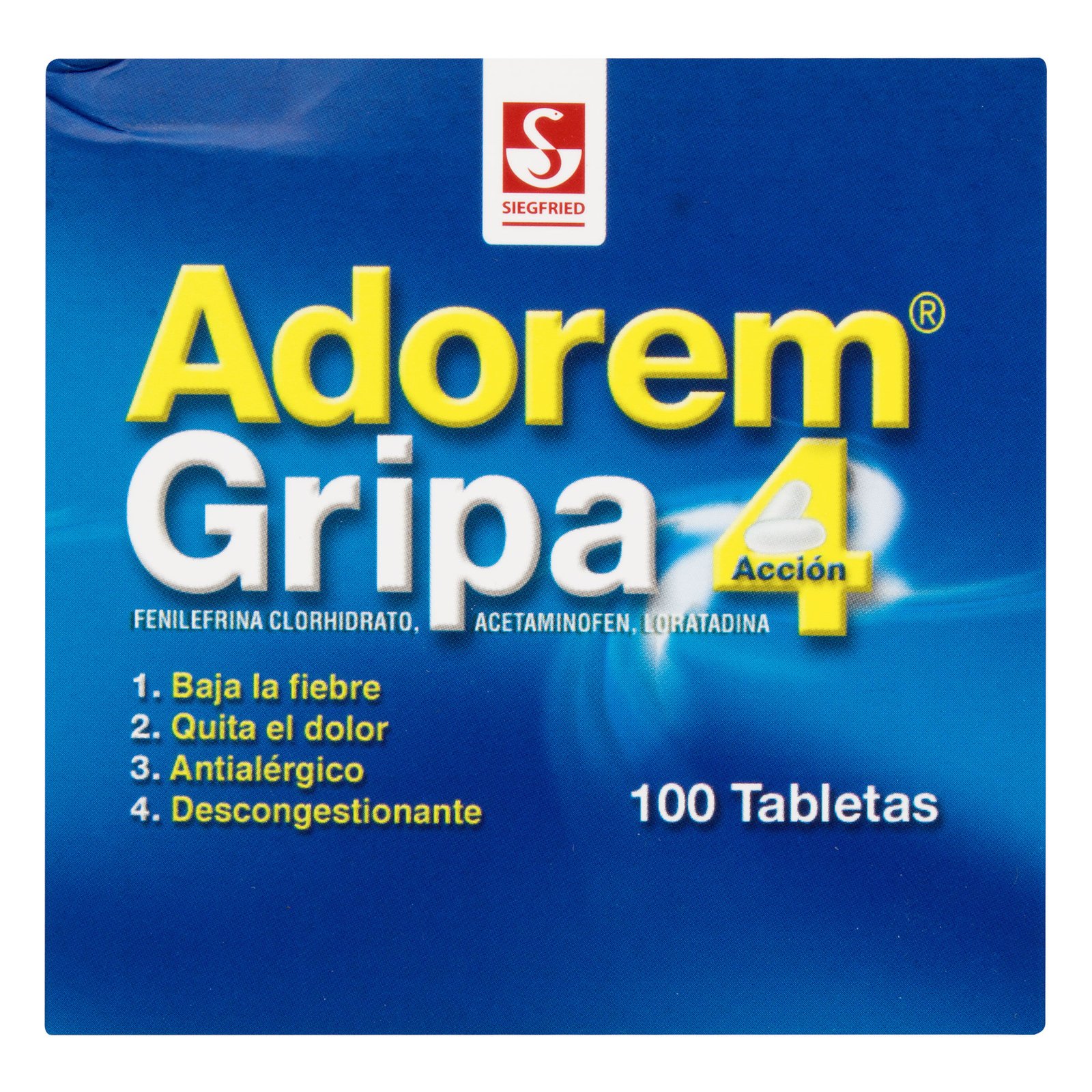 Adorem Gripa 4 Acción 100 tabletas