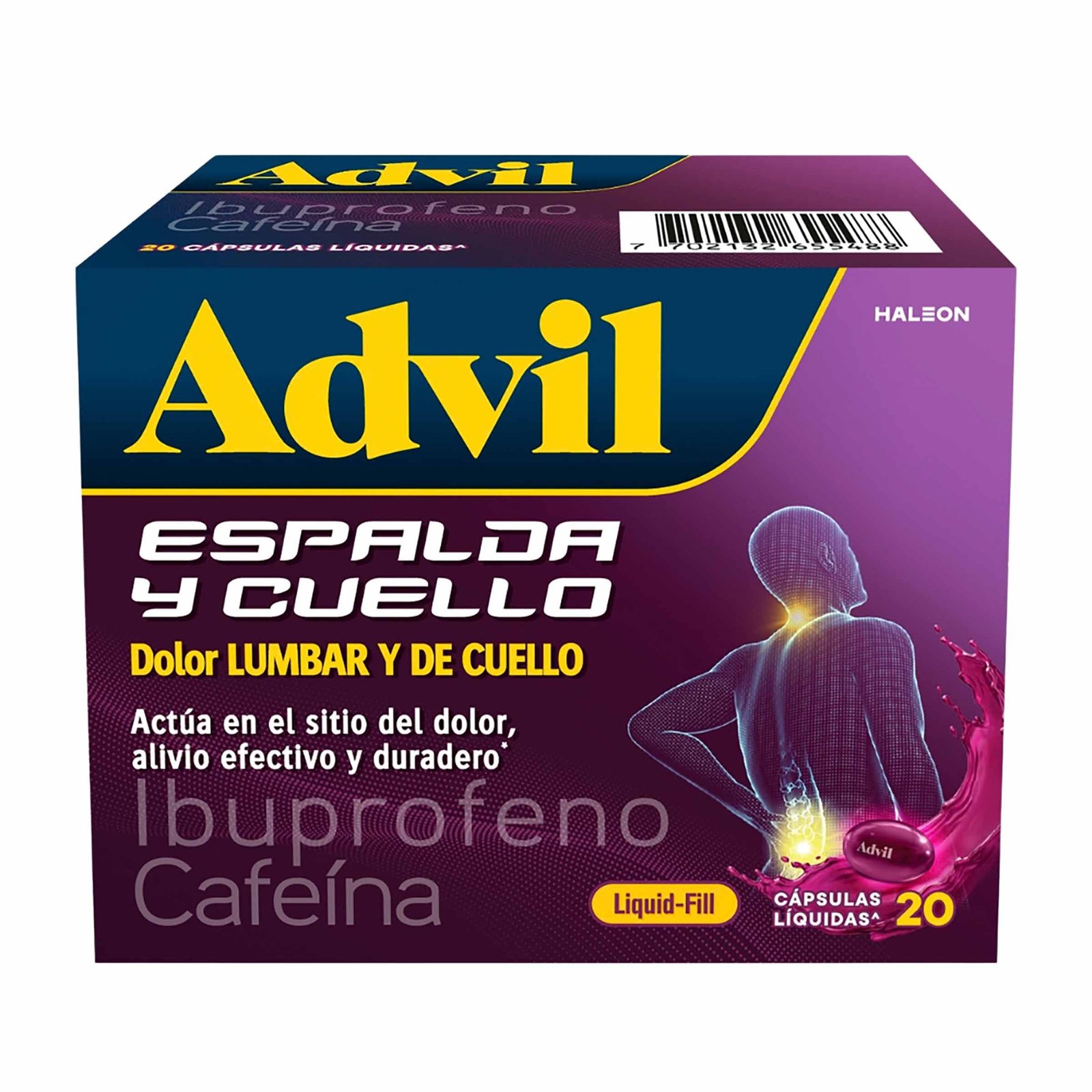 Advil Liquid-Fill Espalda y Cuello 20 Cápsulas Líquidas