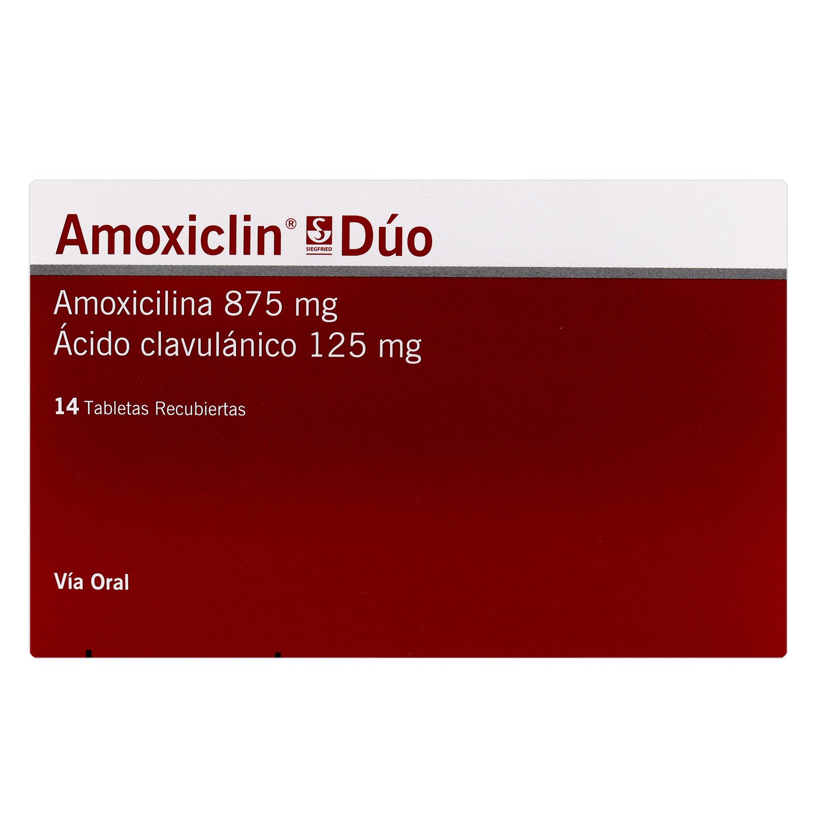 Amoxiclin Dúo 875 mg / 125 mg 14 tabletas recubiertas
