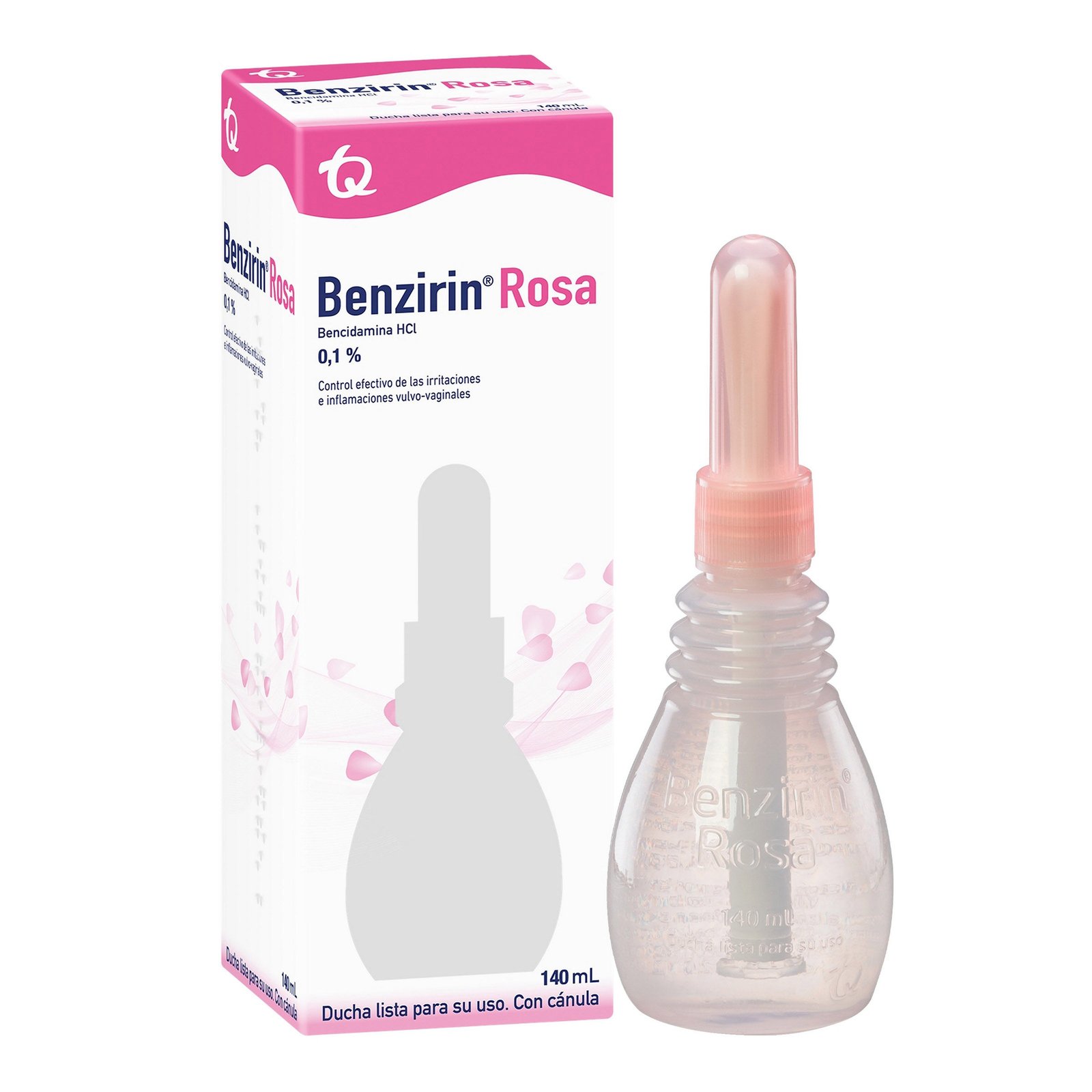Benzirin Rosa ducha vaginal 0.1% frasco 140 mL