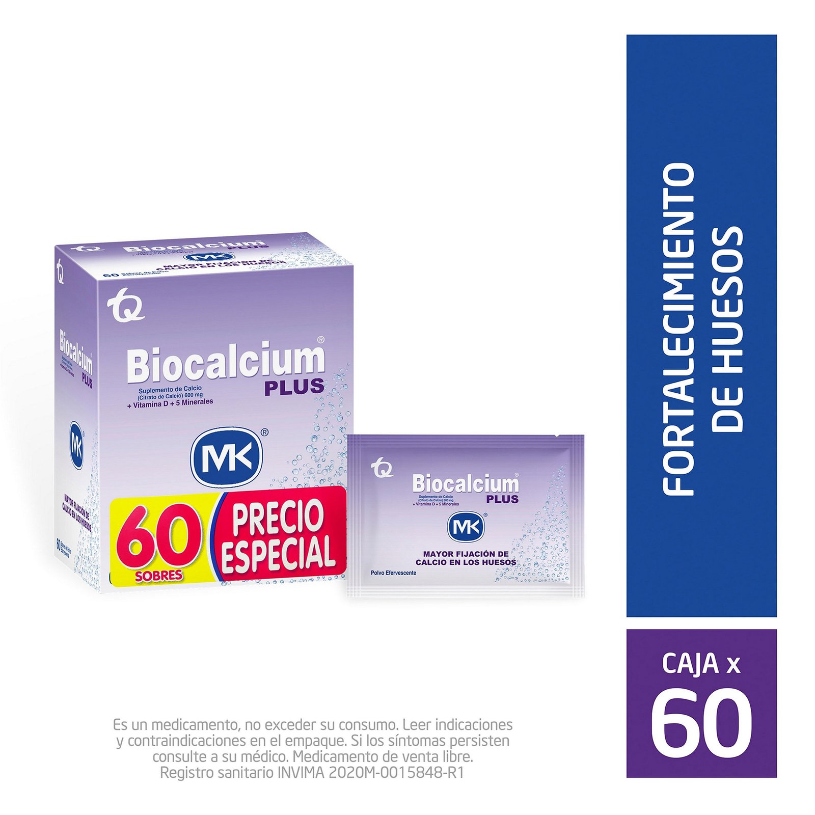 Biocalcium Plus Polvo 60 Sobres MK
