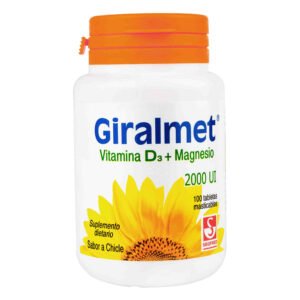 Giralmet Vitamina D3 + Magnesio 2000 UI 100 Tabletas Masticables