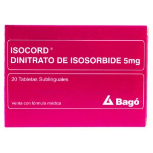 Isocord Dinitrato de Isosorbide 5 mg 20 Tabletas Sublinguales