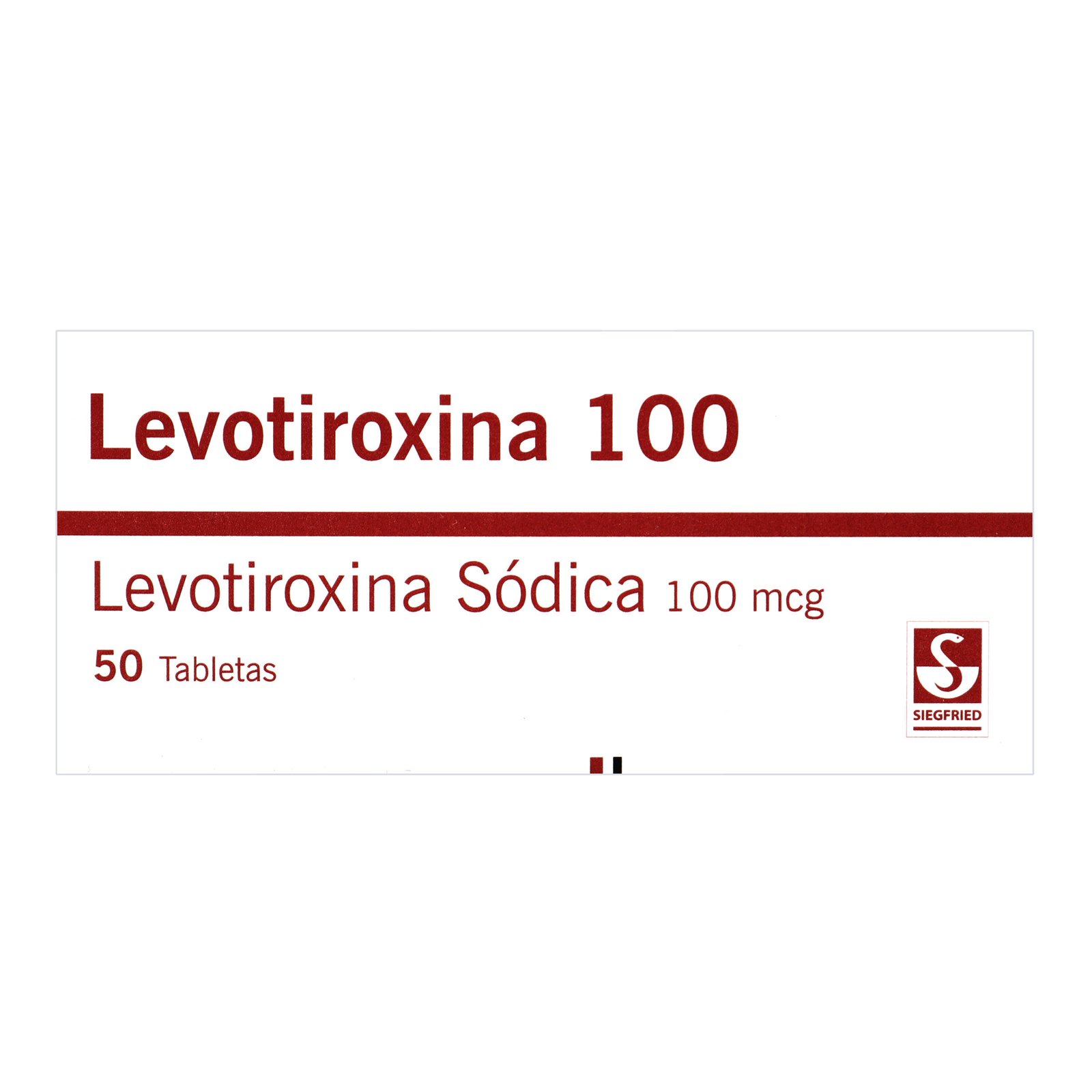 Levotiroxina Sódica 100 mcg 50 tabletas