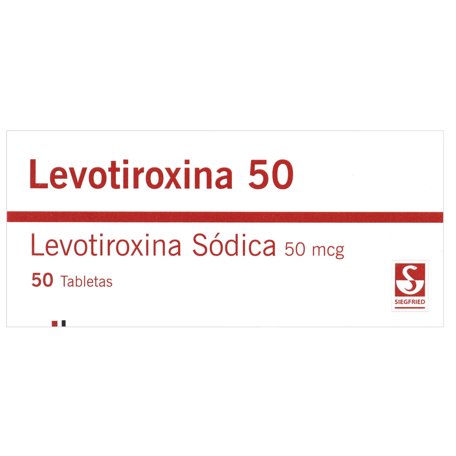 Levotiroxina sódica 50 mcg 50 tabletas