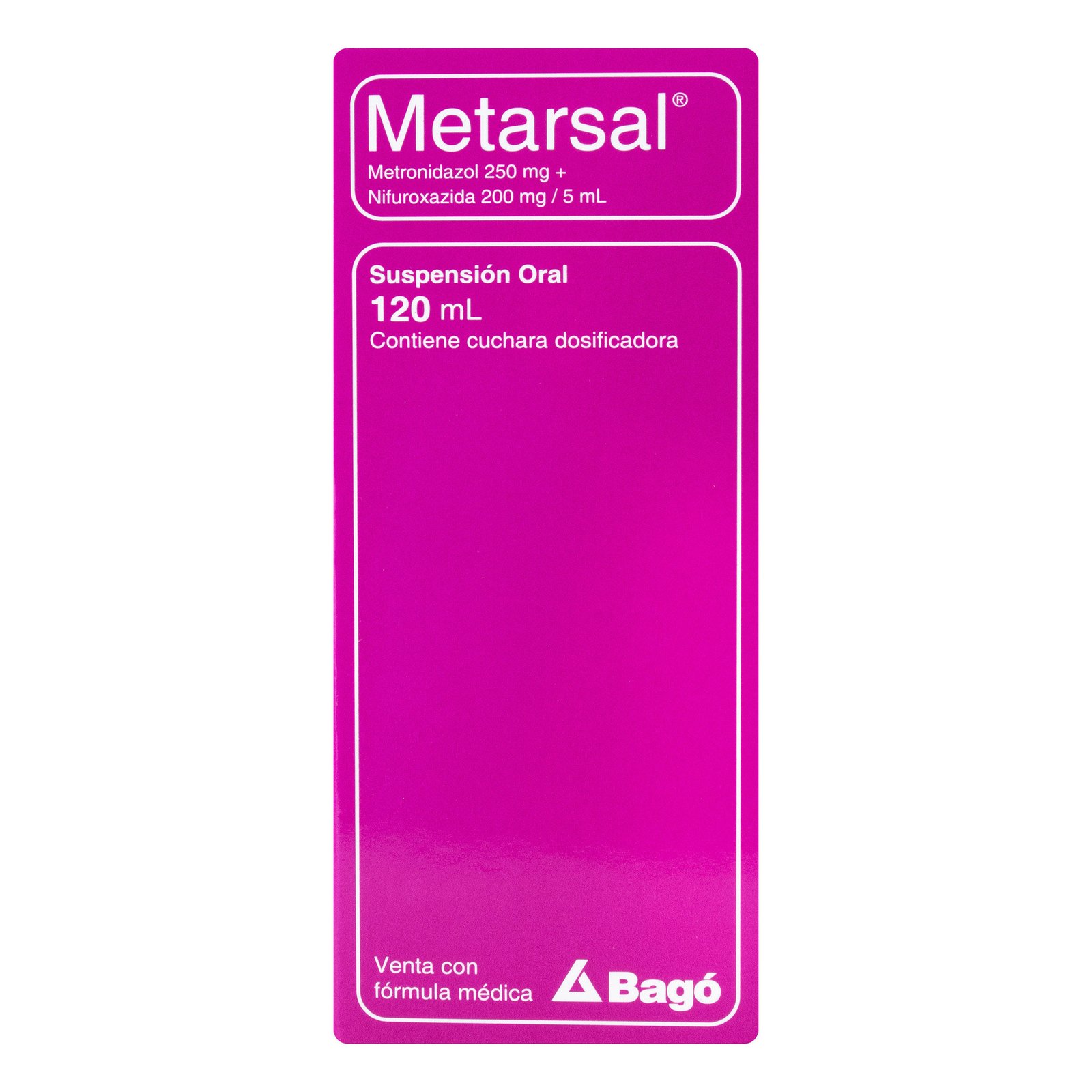 Metarsal Metronidazol 250 mg + Nifuroxazida 200 mg/5 mL Suspensión Oral 120 mL
