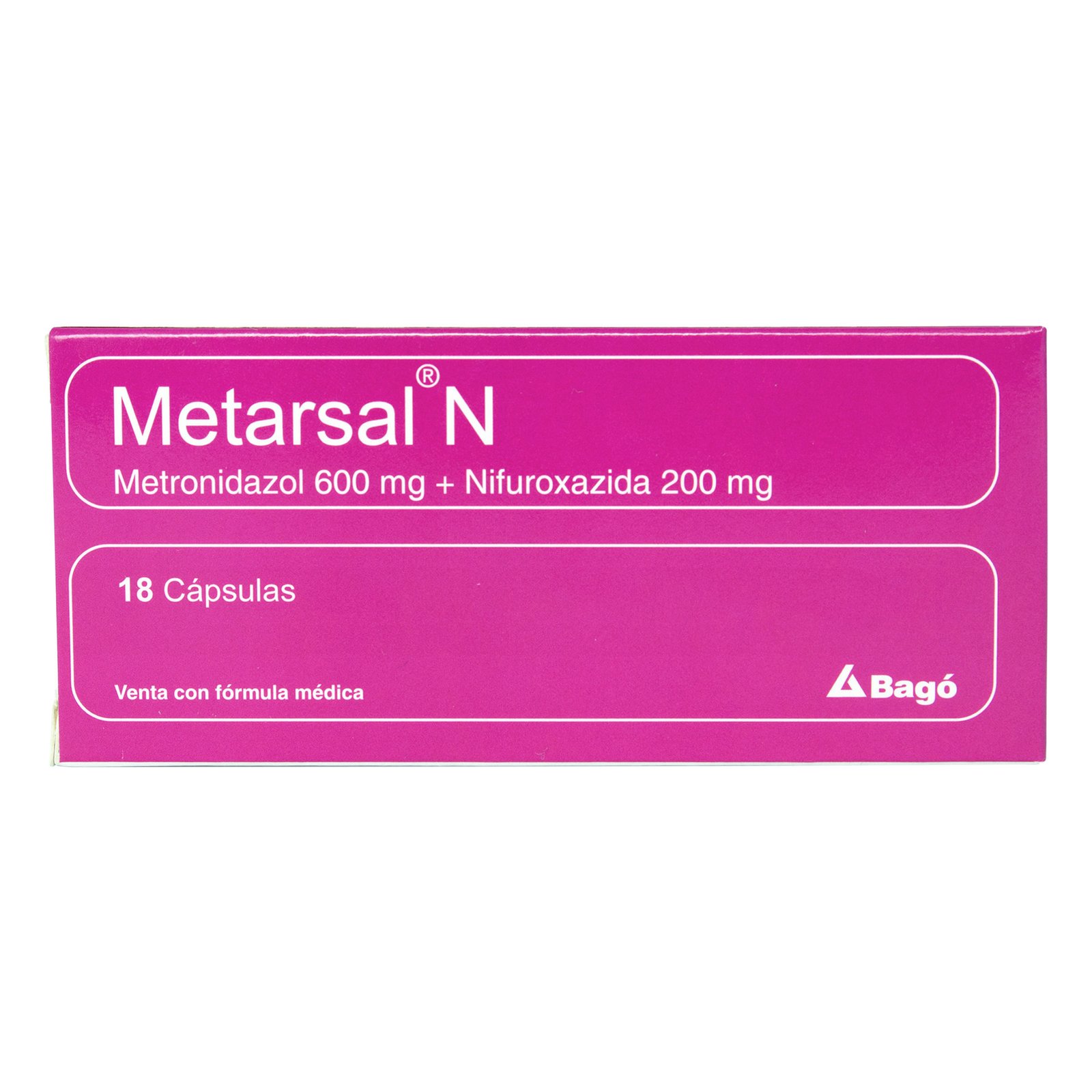 Metarsal N Metronidazol 600 mg + Nifuroxazida 200 mg 18 Cápsulas
