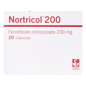 Nortricol fenofibrato micronizado 200 mg 20 cápsulas