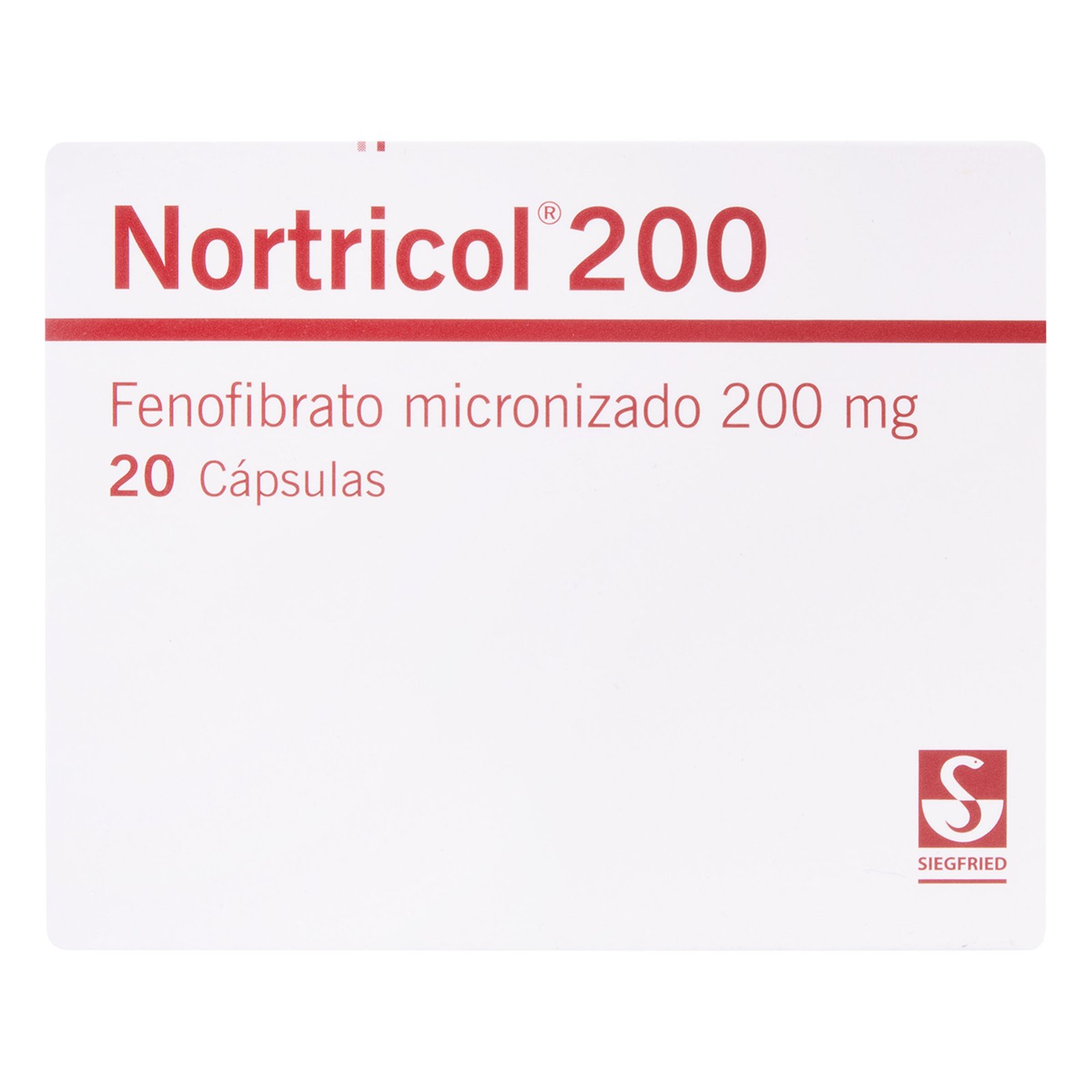Nortricol fenofibrato micronizado 200 mg 20 cápsulas