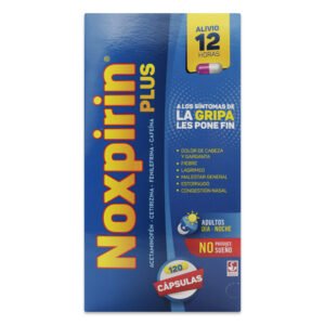 Noxpirin Plus acetaminofén + cetirizina + fenilefrina + cafeína 120 cápsulas