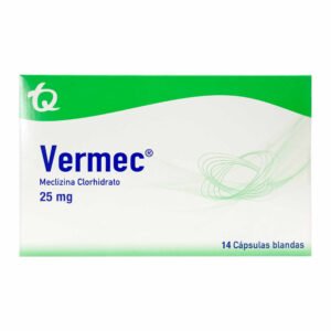 Vermec Meclizina Clorhidrato 25 mg 14 Cápsulas Blandas