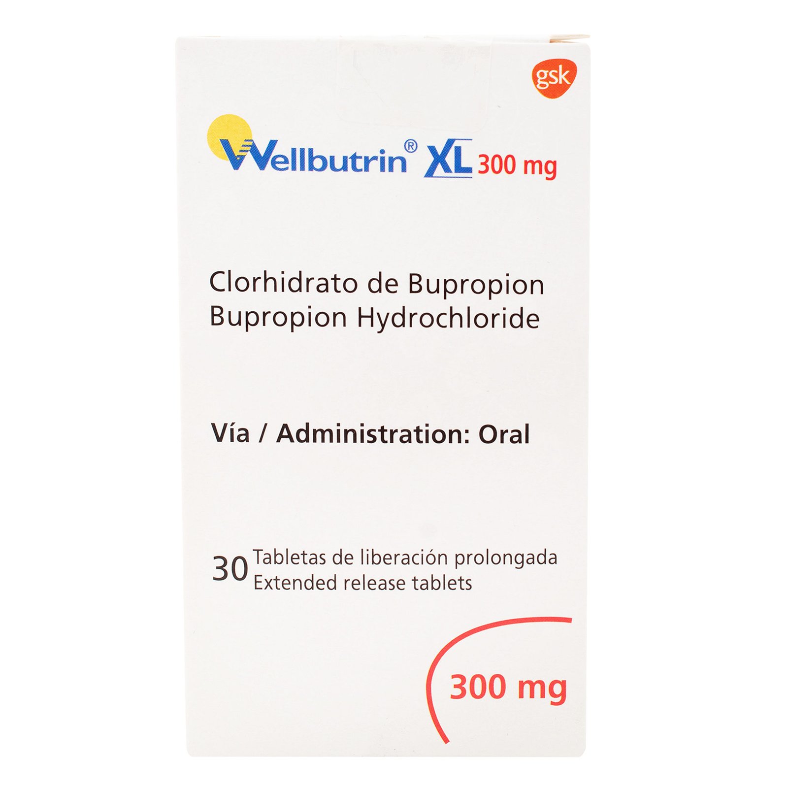 Wellbutrin XL 300 mg 30 Tabletas de Liberación Prolongada