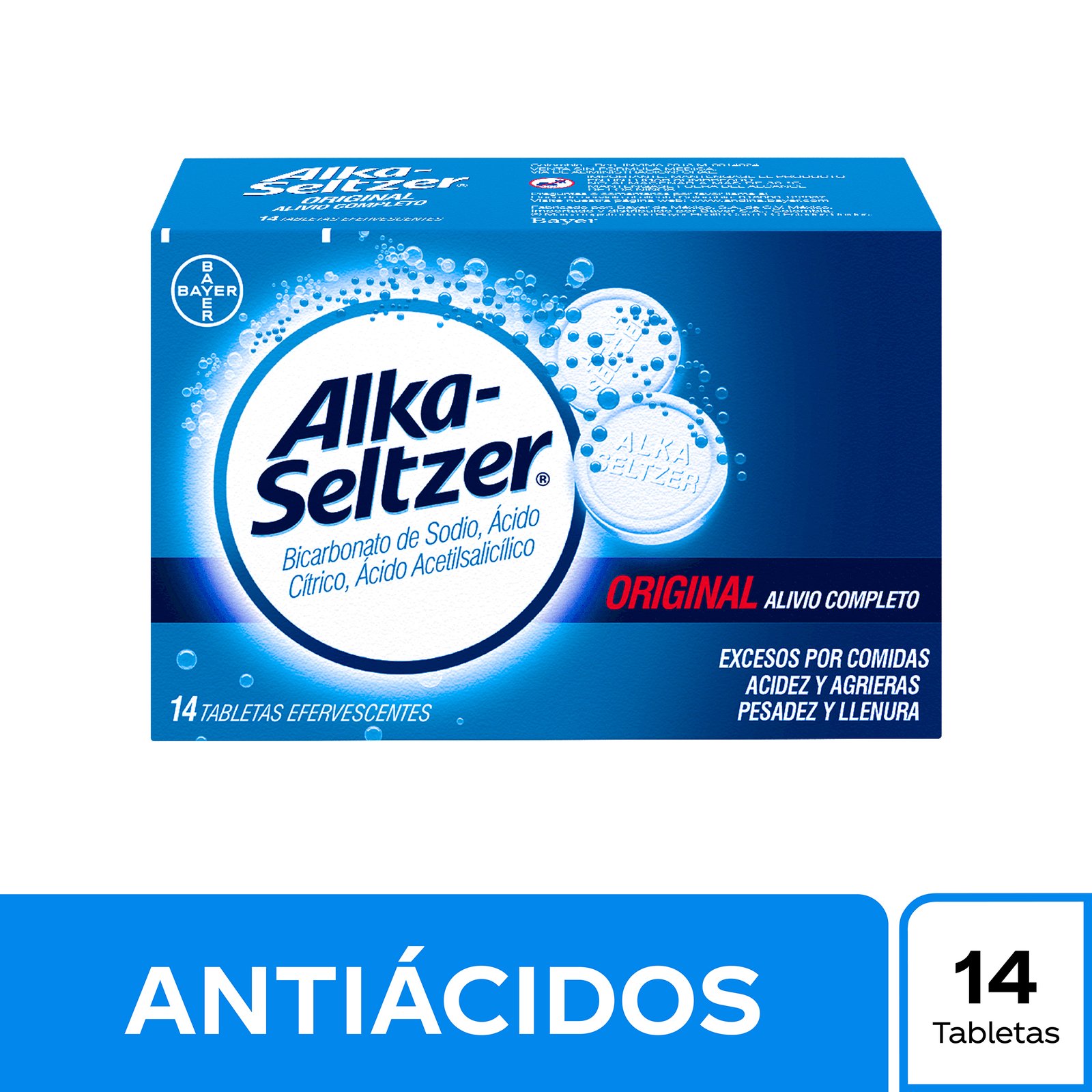 Alka-Seltzer Original 14 Tabletas Efervescentes