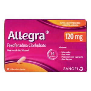 Allegra Fexofenadina 120 mg 10 Tabletas Recubiertas