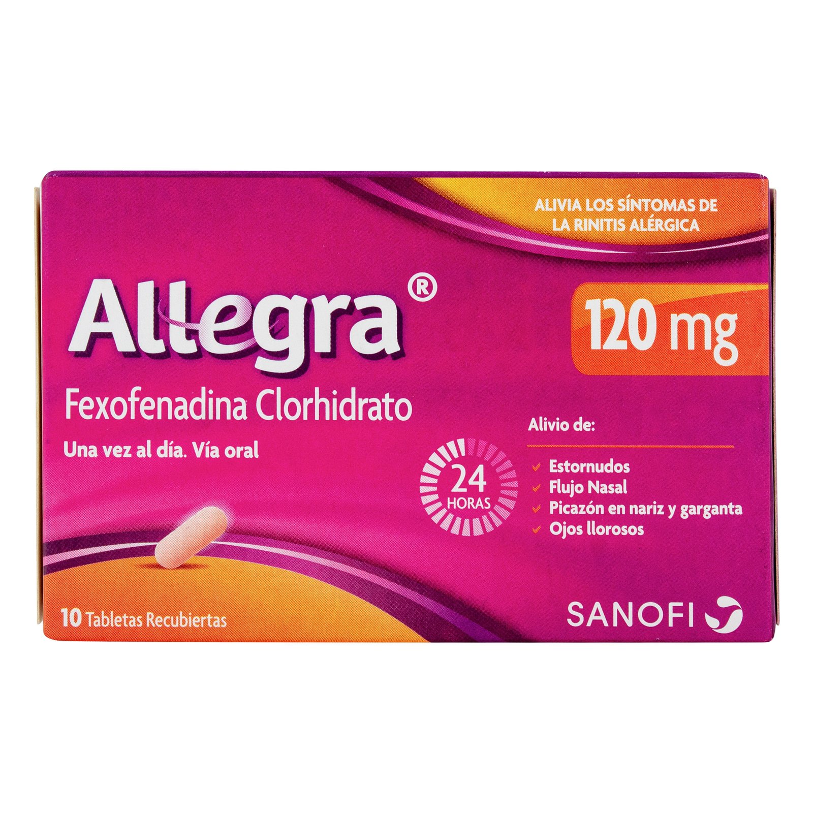 Allegra Fexofenadina 120 mg 10 Tabletas Recubiertas