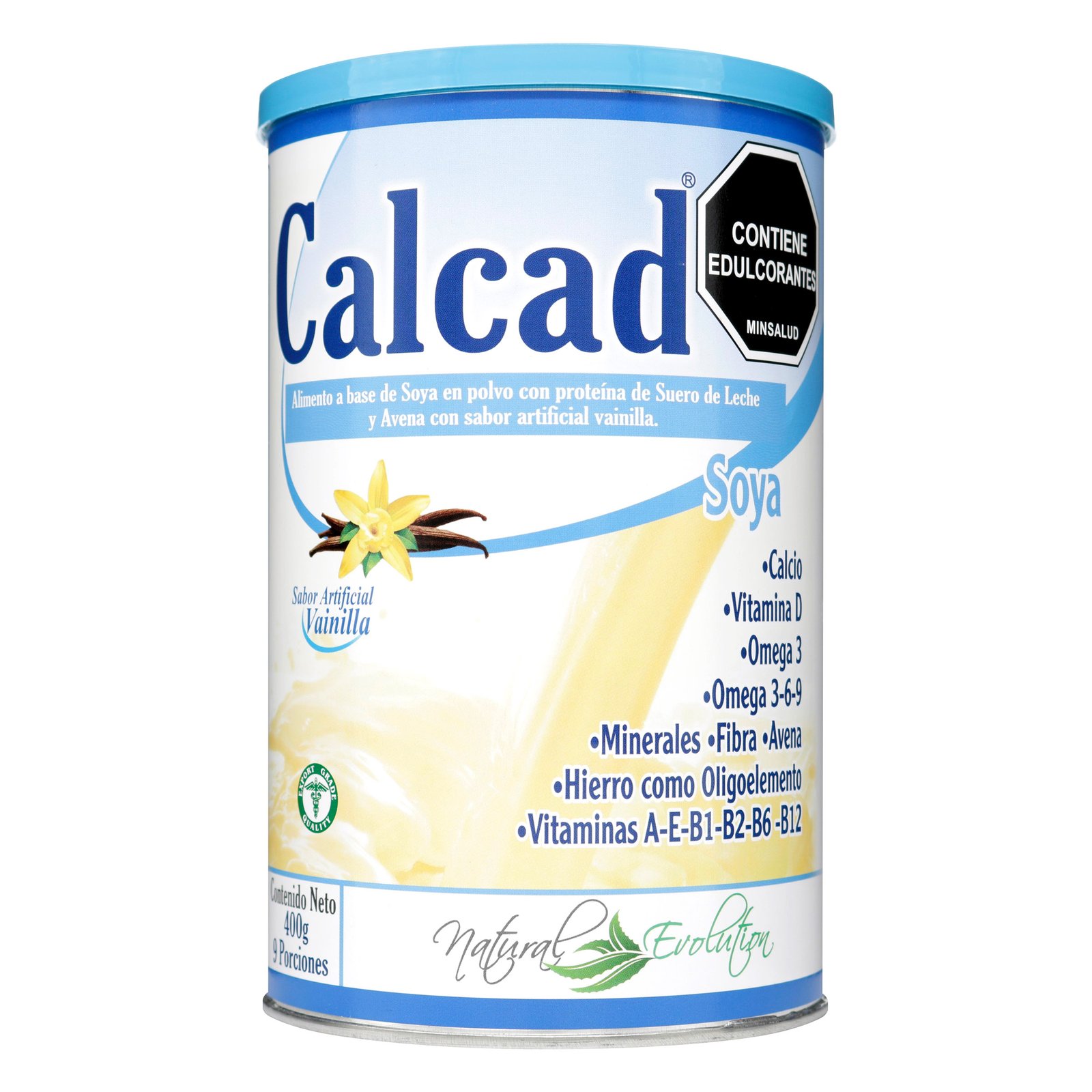 Calcad Natural Evolution Soya Sabor Vainilla 400 g
