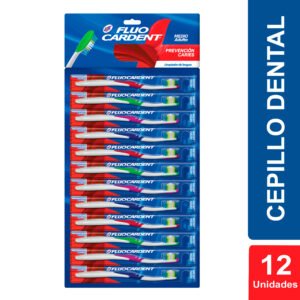 Cepillo Dental Fluocardent Prevención Caries Medio Adulto x 12 Unidades