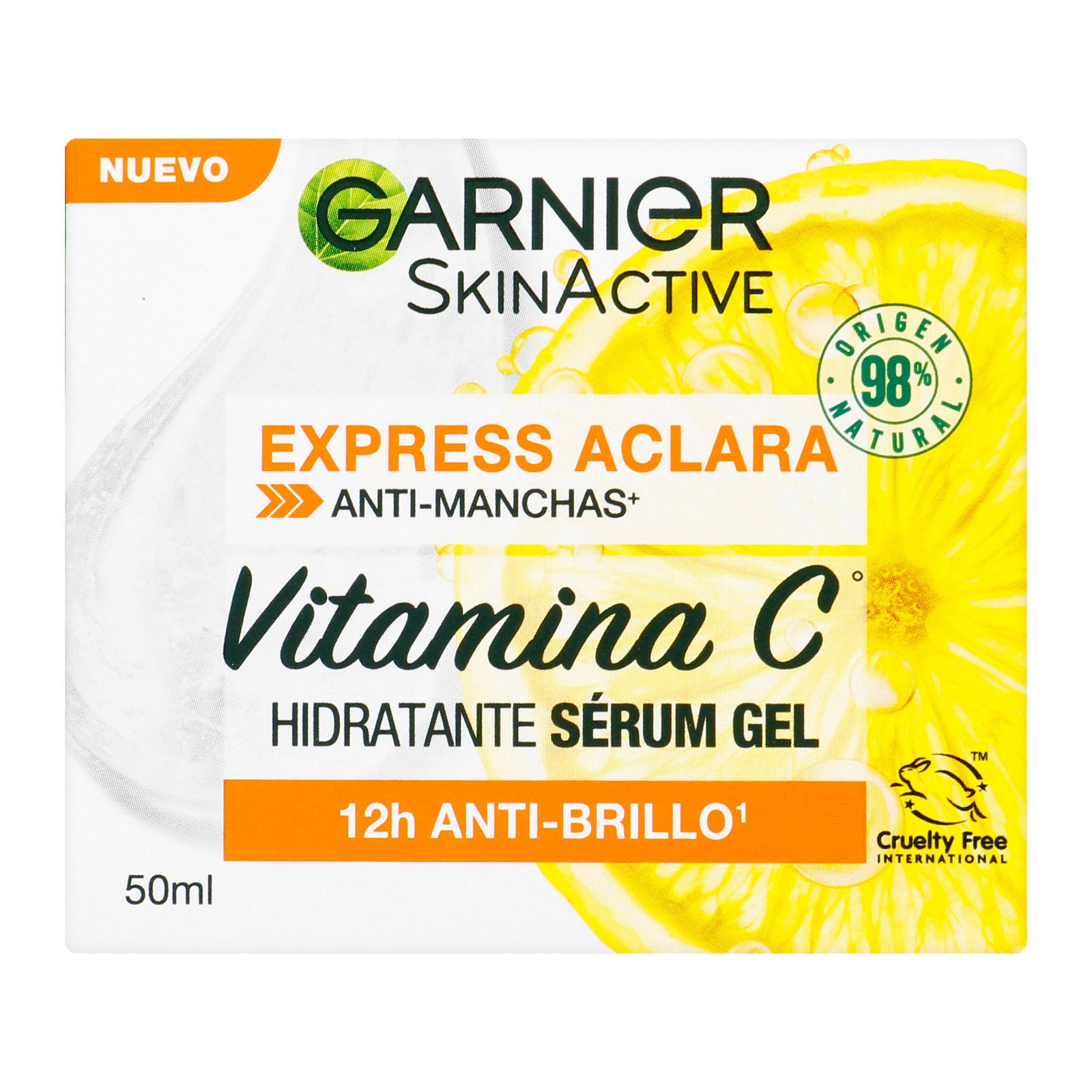 Crema Hidratante Garnier SkinActive Sérum Gel Vitamina C Express Aclara Anti Manchas+ 50 ml