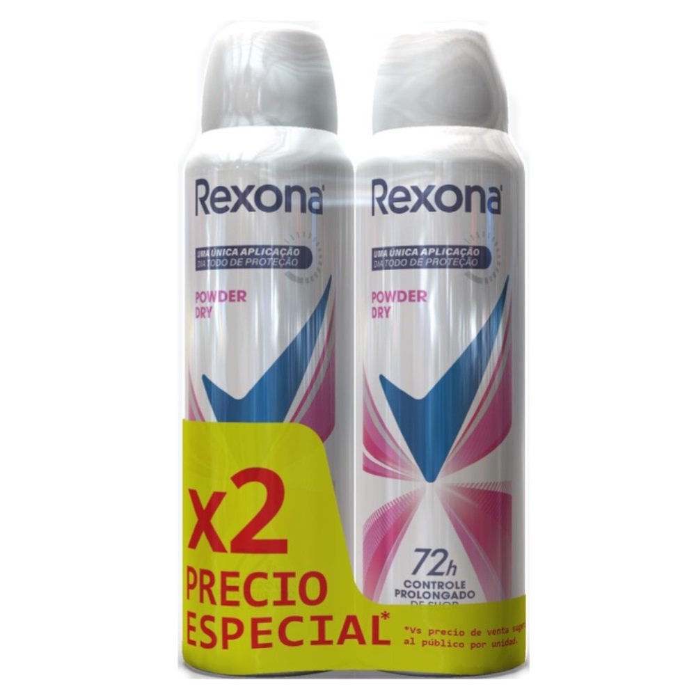 Desodorante Rexona Powder Dry Antitranspirante Spray 2 x 150 ml