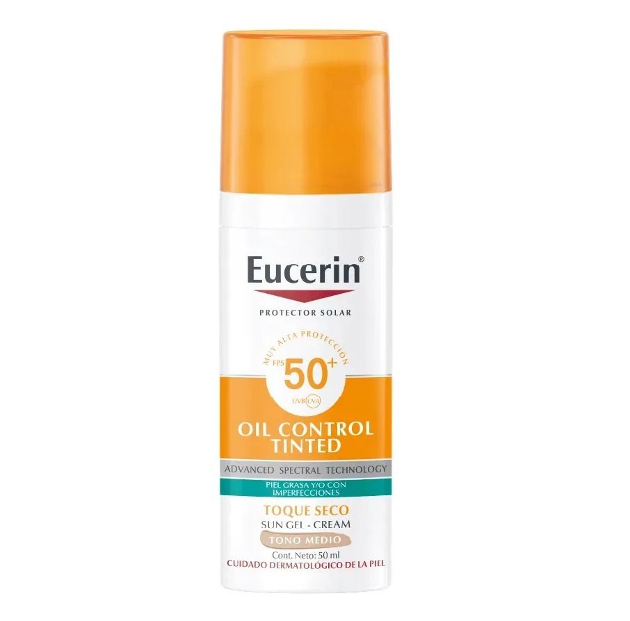 Eucerin Sun Oil Control Tinted Toque Seco FPS 50+ Tono Medio 50 ml