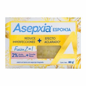 Jabón Asepxia Esponja Fusión 2 en 1 80 g