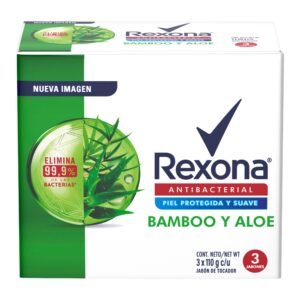 Jabón Rexona Antibacterial Bamboo y Aloe 3 x 110 g