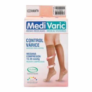 Media Medicada MediVaric Rodilla Opaca Beige Talla S Compresión 15-20 mmHg