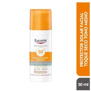 Protector Solar Facial Eucerin Oil Control Tinted FPS 50+ Tono Medio 50 ml