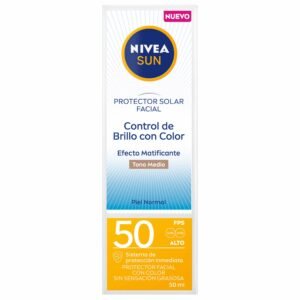 Protector Solar Facial Nivea Sun Control de Brillo con Color FPS 50 Tono Medio 50 ml