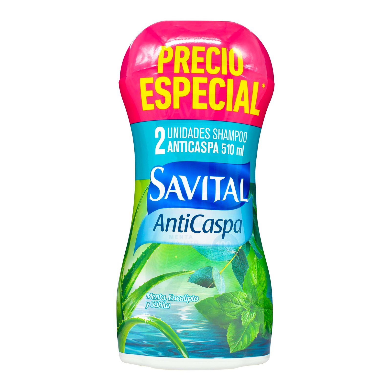Shampoo Savital Anticaspa Menta Eucalipto y Sábila Dúo Pack 2 x 510 ml