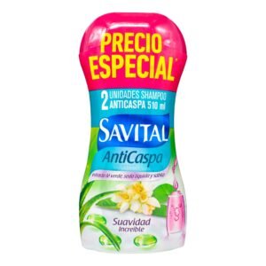 Shampoo Savital Anticaspa Té Verde Seda Líquida y Sábila Dúo Pack 2 x 510 ml