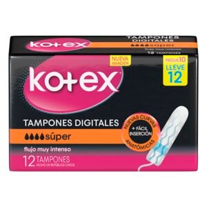 Tampones Digitales Kotex Súper 12 Unidades
