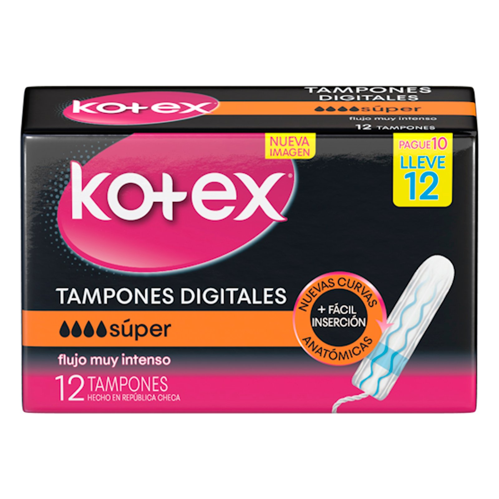 Tampones Digitales Kotex Súper 12 Unidades
