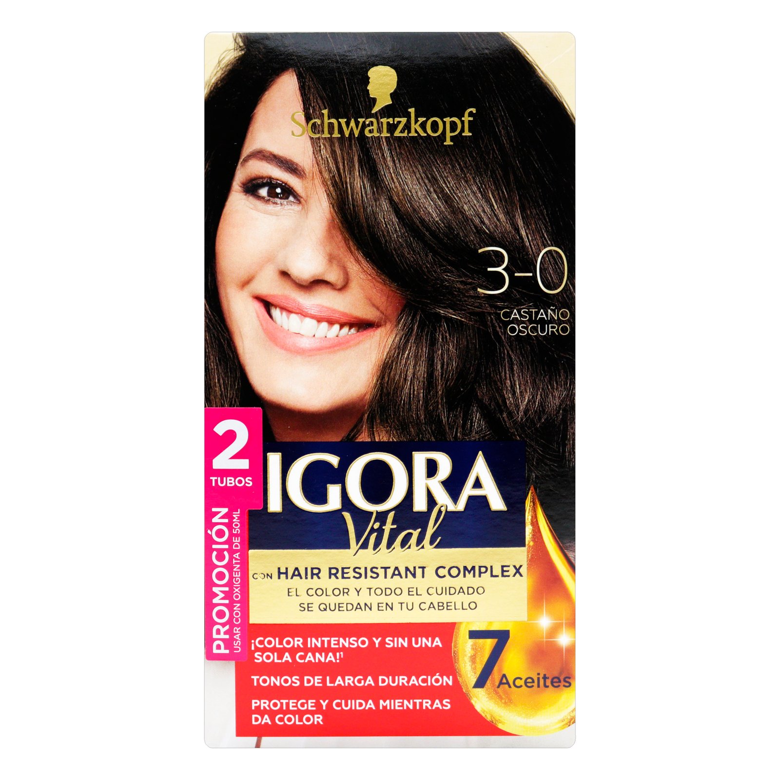 Tinte Igora Vital 3-0 Castaño Oscuro 2 Tubos
